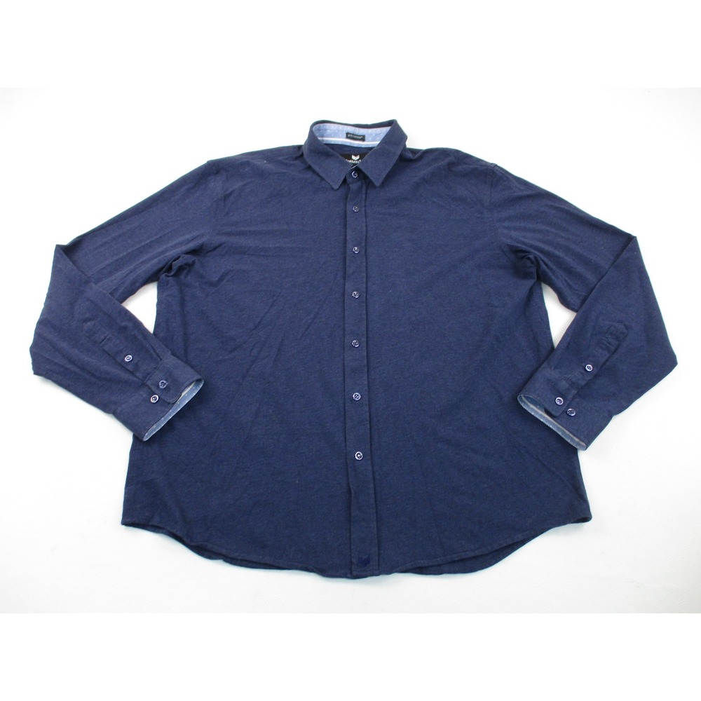 Buttercloth Button Down Shirt Mens 2XL Blue Icy Cotton Regular Fit Long Sleeve‎